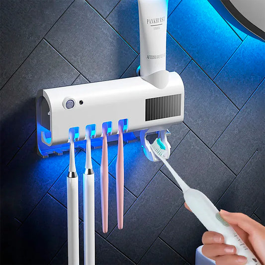 Suporte de Escovas com Esterilização UV – Higiene e Praticidade